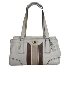 Coach Signature Stripe Leather Shoulder Bag 11609 Y2K
